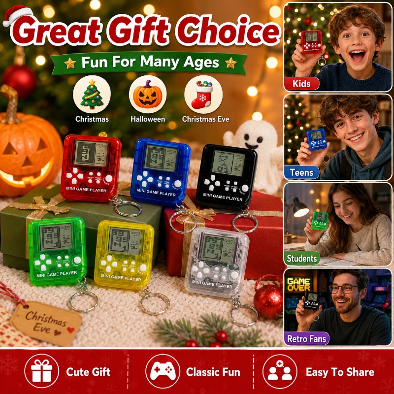 Gaming Console Keychain - Mini Tetris Oyun Konsolu Anahtarlık Taşınabilir